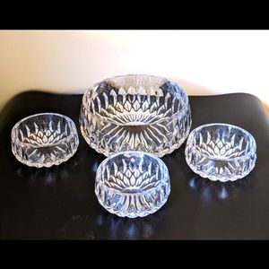 4PC Gorham West Germany Nachtmann ALTHEA Lead Crystal Bowl Set